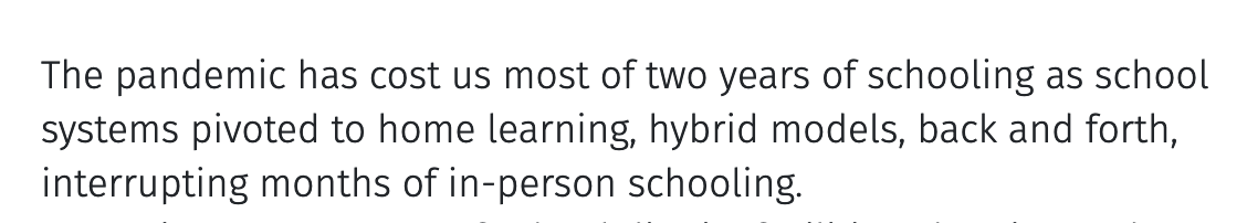 withwozney's tweet photo. Respectfully, no credible "expert" claims that the last 2 years were "lost."

No evidence exists to support that claim.

Thanks to the brilliance of @NSTeachersUnion members &amp; their school staff siblings, #nsed students head back to class in '21-'22 firmly on track. https://t.co/3R9UD7coMS