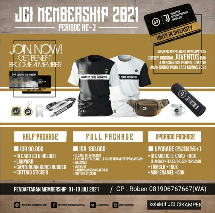 Paket membership <a href="/JCIndonesia/">Juventini Indonesia</a> periode 3 sudah di buka. Buat para Juventini area Cikampek bisa kolektif via JCI CIKAMPEK.