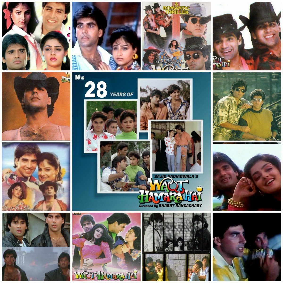 #28YearsOfWaqtHamaraHai - A Romantical Thriller With Action and Drama Followed By Amazing Performances From
@akshaykumar @SunielVShetty #SajidNadiadwala  #MamtaKulkarni #AyeshaJhulka @AnupamPKher 
#WaqtHamaraHai 🔥♥
#BharatRangachary
@WardaNadiadwala @NGEMovies