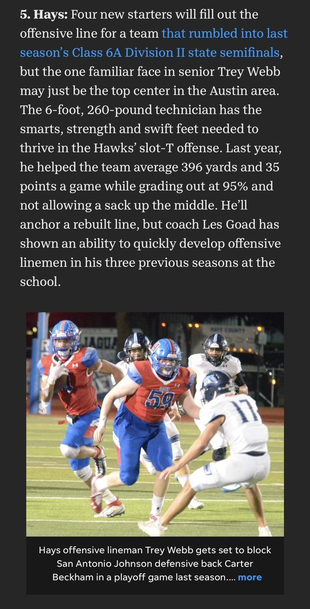 Trey Webb (@treywebb_) on Twitter photo Thank you <a href="/statesman/">Austin Statesman</a> and <a href="/ThomasJonesAAS/">Thomas Jones</a> for the mention. Looking forward to senior campaign. <a href="/LesGoad/">Les Goad</a> <a href="/GOHAYSHAWKS/">Jack C Hays High School Athletics</a> <a href="/CoachPostert/">Coach Postert</a> <a href="/coach_aming/">Coach Aming</a> Thank you <a href="/statesman/">Austin Statesman</a> and <a href="/ThomasJonesAAS/">Thomas Jones</a> for the mention. Looking forward to senior campaign. <a href="/LesGoad/">Les Goad</a> <a href="/GOHAYSHAWKS/">Jack C Hays High School Athletics</a> <a href="/CoachPostert/">Coach Postert</a> <a href="/coach_aming/">Coach Aming</a>