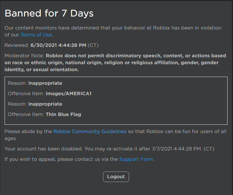 Frozen_Donut's tweet image. @Roblox You banned Pozzar44v4, you cannot serious