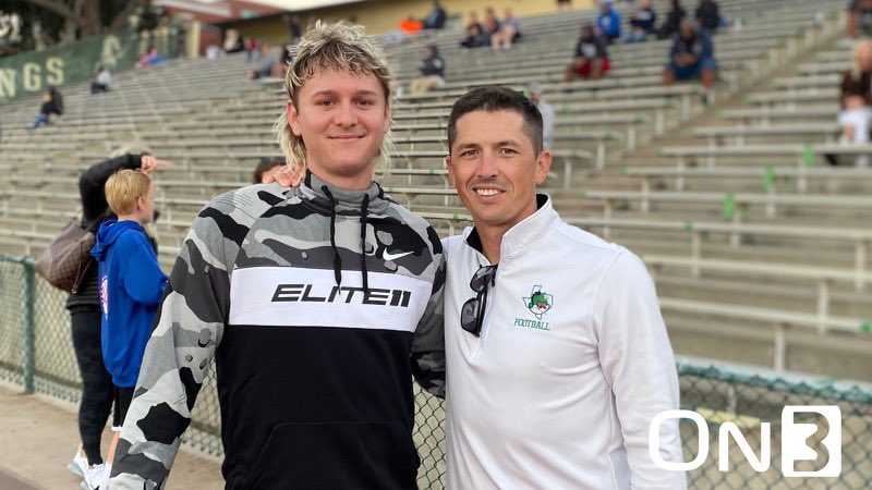#OhioState QB commit <a href="/QuinnEwers/">Quinn Ewers</a> and Southlake Carroll head coach <a href="/coachrdodge/">Riley Dodge</a> at #Elite11 Pro Day. @on3sports