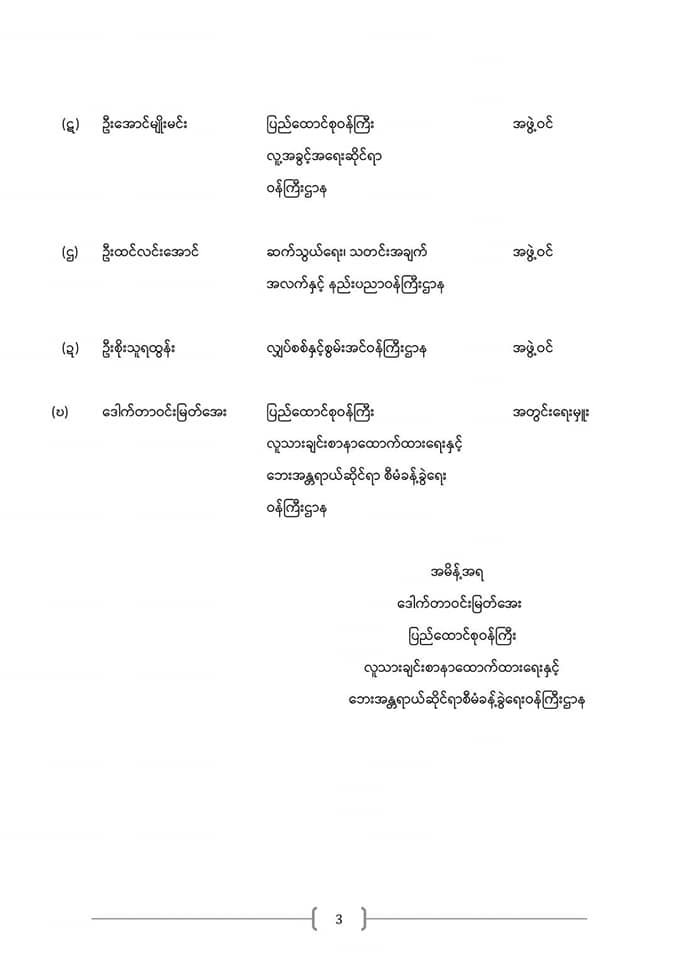 NUG အစိုးရက လူသားချင်းစာနာကူညီရေးနှင့် ဘေး အန္တရာယ် တုံ့ပြန်ရေးကော်မရှင် ဖွဲ့စည်း