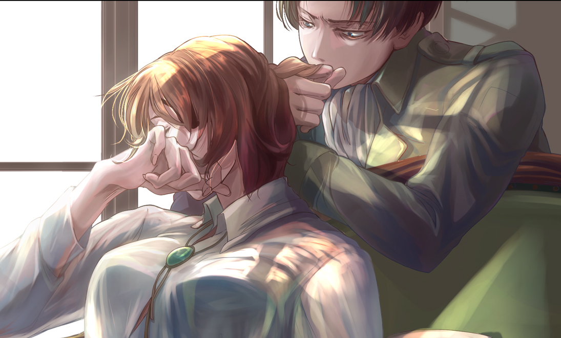 微睡の逢瀬 色塗りました 見どころは服のしわと胸の隆起だと思っています どうし スズのイラスト