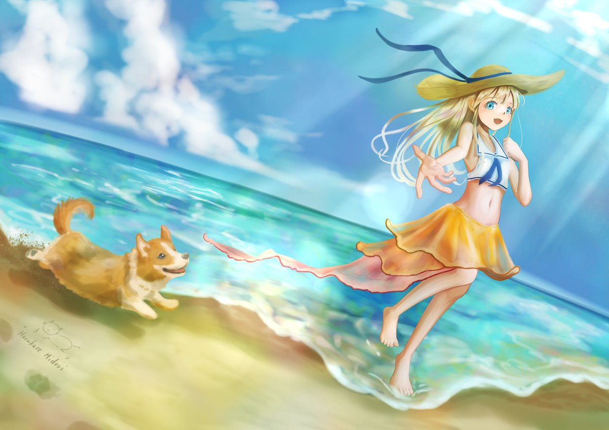 春風 緑 على تويتر 夏の海 Summer Sea イラスト Illustration 少女 夏 海 水着 犬 コーギー Girl Summer Sea Swimwear Dog 春風 緑 على تويتر 夏の海 Summer Sea イラスト Illustration 少女 夏 海 水着 犬 コーギー Girl Summer Sea Swimwear Dog