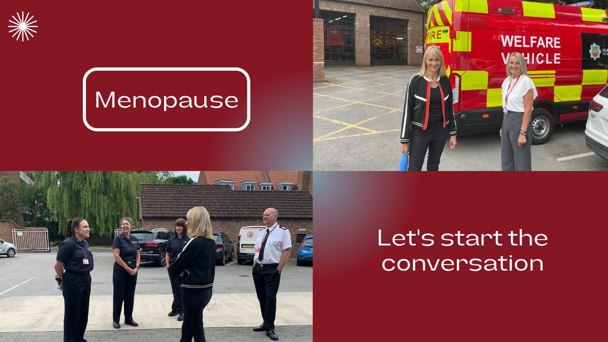 A picture of two women stood near a welfare vehicle and a group of people stood around talking.