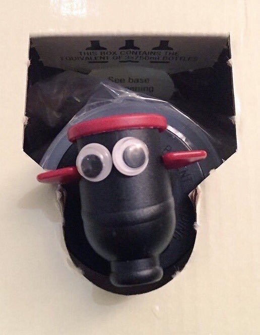 Your regular reminder that by adding googly eyes to the tap of a wine box you can make your very own Shaun the Sheep.