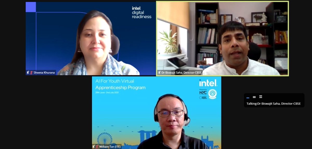 ai4youth's tweet photo. .@magnolia_saha, Dir. Skill Training & Edu #CBSE, praised the apprentices for creating fully functional #AI-powered #SocialImpact projects. He reinstated the importance of human-centric solutions & hoped for more collaborative work!
#nycsg #AI4Youth #DigitalReadiness https://t.co/04P70BUGSc