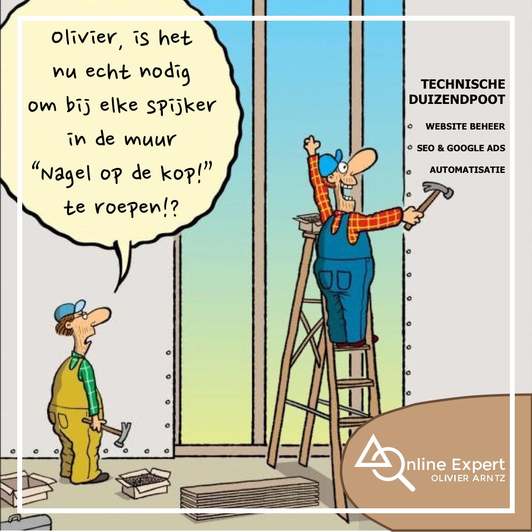 Zo lang je me hier ziet verschijnen blijf ik vooral hameren op SEO en Google Ads.

Nagel op de kop!

:-)

#seo #googleads