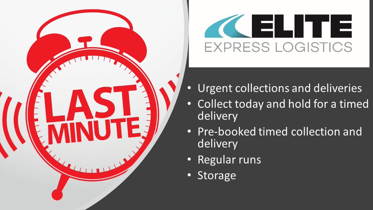 theeliteexpress's tweet image. Happy Friday! for all your deliveries needs, get in touch with us on:
01279 797 979
info@eliteexpresslogistics.co.uk
#samedaydelivery #roadtransport #transportsolution #logistics #industries #Marketing #print #Engineering #events #hospitalityindustry #Construction #Manufacturing