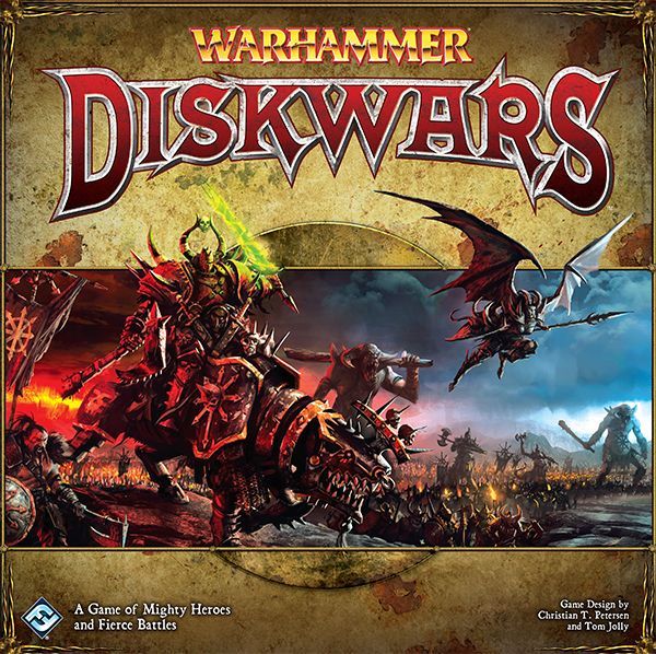 The cover for Fantasy Flight's Warhammer Diskwars