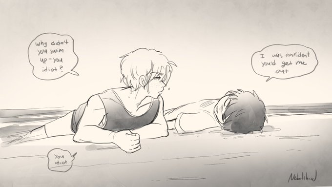 @Dream__Fanart @dreamwastaken @GeorgeNootFound I was laughing at my own animation cause I was thinking on what Tommy said about how George justs lets himself fall, and here George instead of swiming up, he's just like "nah man, I'm gonna just let myself die here" 