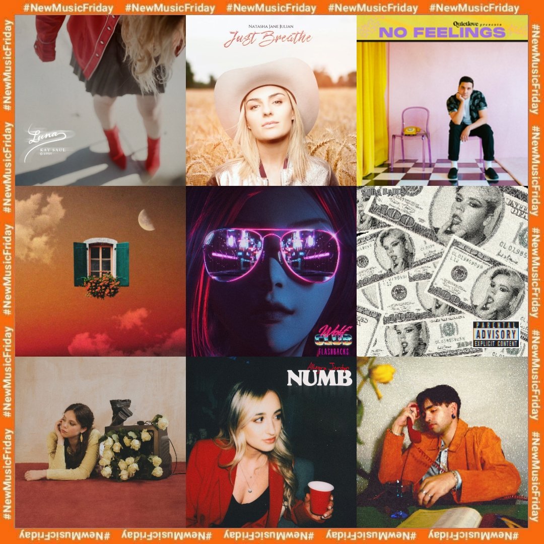 #NewMusicFriday

▪️Kat Saul - luna
▪️Natasha Jane Julian - just breath
▪️QUIETLOVE - no feelings
▪️Make Friends - call me out
▪️W O L F C L U B, Dora Pereli - flashbacks
▪️Noah Davis - suga daddy
▪️Matilda Mann - bloom
▪️Allegra Jordyn - numb
▪️Jame Minogue - mondavi