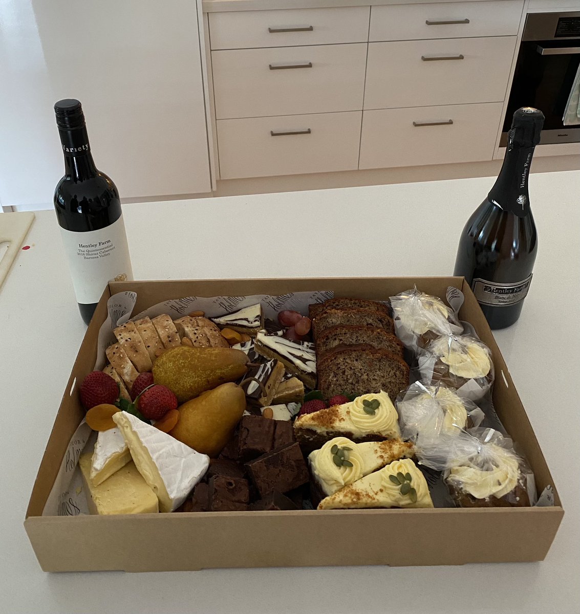 AMattner's tweet image. You can never underestimate the generosity of others. Whilst stuck in quarantine after returning from Qld, my dear friends at Taylor &amp;amp; Holmes Fine Food Catering (without a doubt Adelaide’s BEST caterers) sent my family and I this worderful gift.  #smallbusiness #culturematters