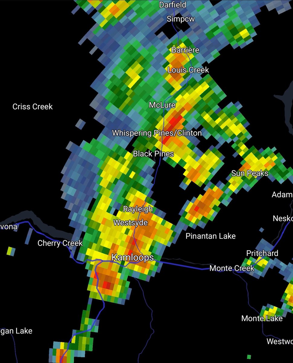 David C's tweet - "Lightning caused wildfire in the Juniper Ridge area of #Kamloops forcing ...