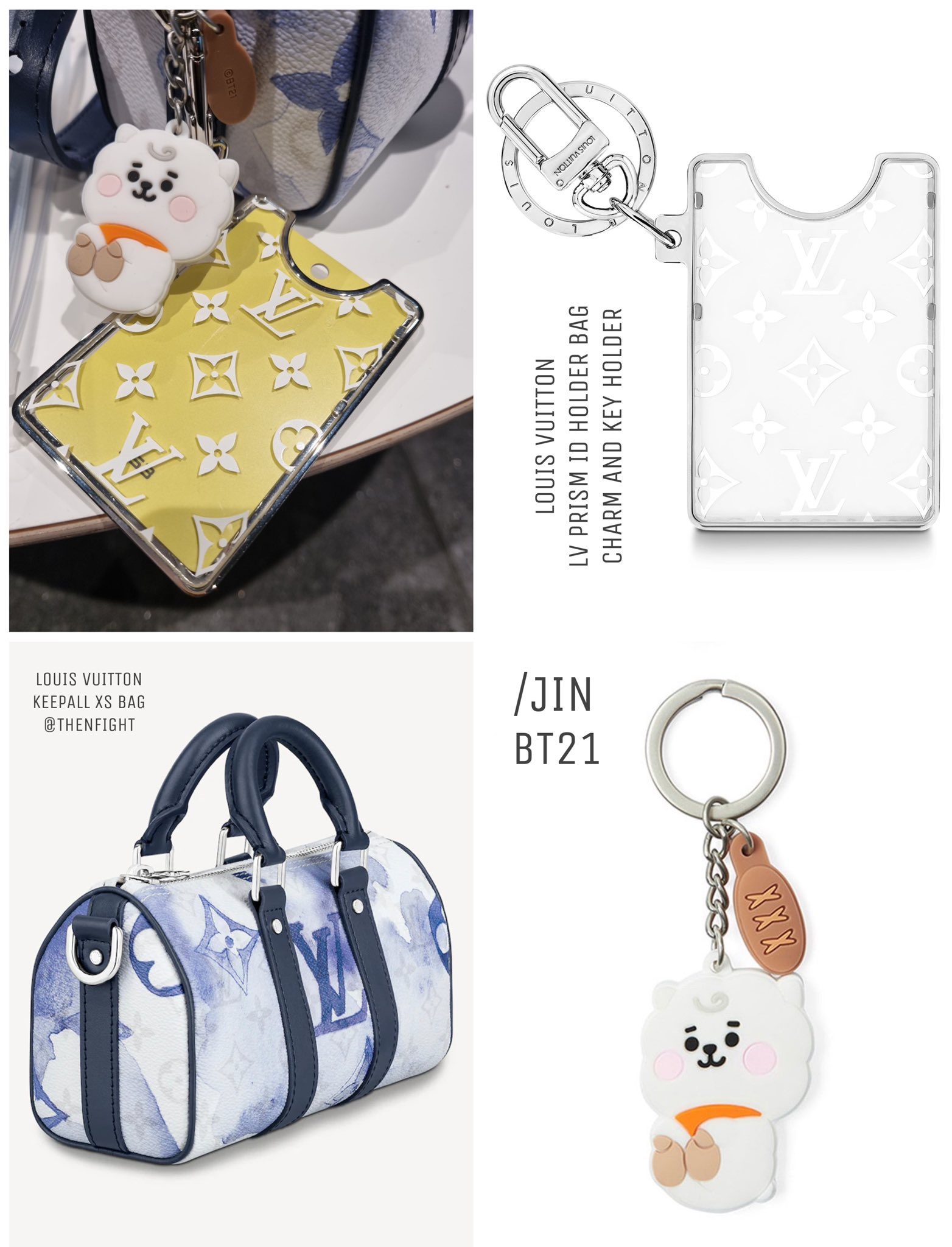 BTS Jin's RJ keychain on Louis Vuitton bag was so cute! Check out BTS's  airport fashion ♪ - nomnomkiyow