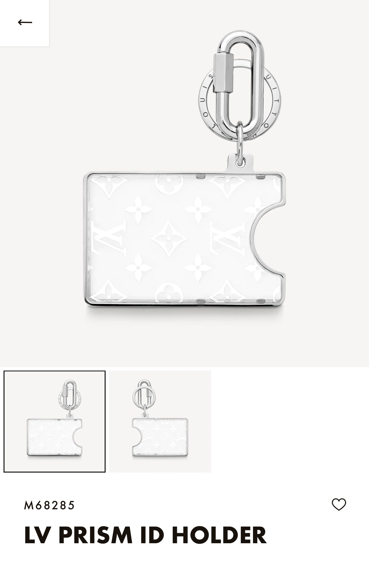 Louis Vuitton Prism ID Card holder Keychain 