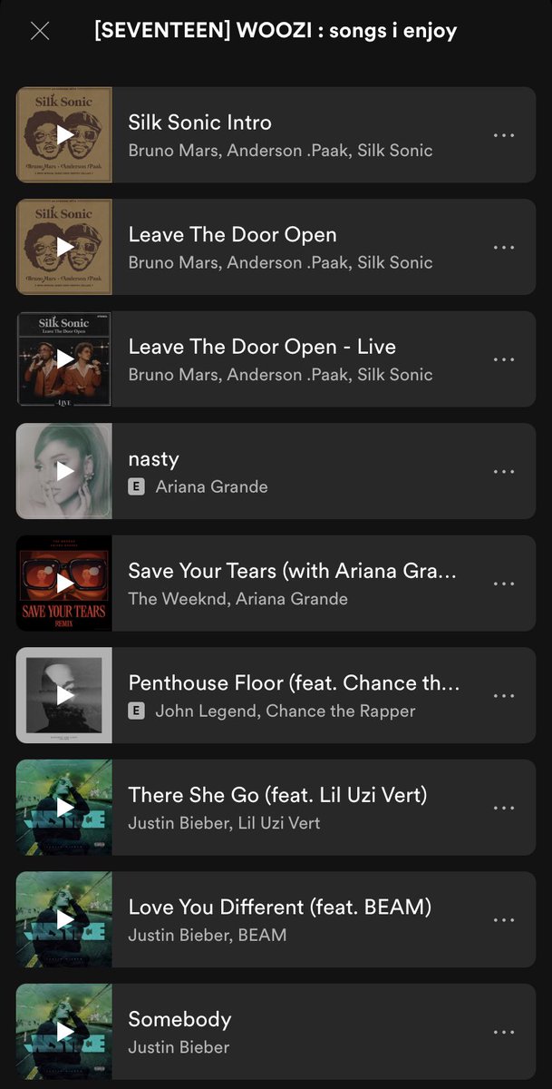 hoonsolthinker's tweet photo. woozi’s spotify playlist https://t.co/tLRzJSI7sf