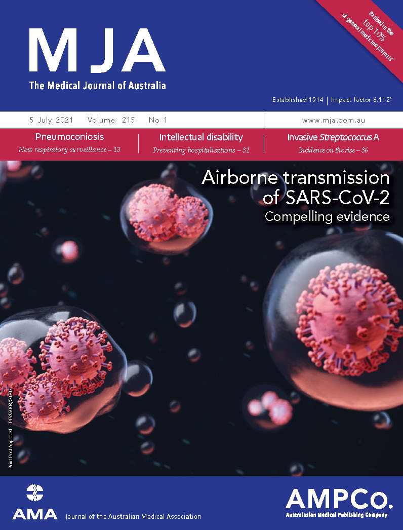 theMJA's tweet photo. MJA Vol 215 Issue 1 is available online now. Premium content includes dust-related lung diseases, anti-MDA-5 positive amyopathic dermatomyositis with cutaneous ulcerations, streptococcal disease + plenty of #freeaccess content too … all at https://t.co/3UhKTRLct8 #medtwitter https://t.co/vaDdrJuVQ9