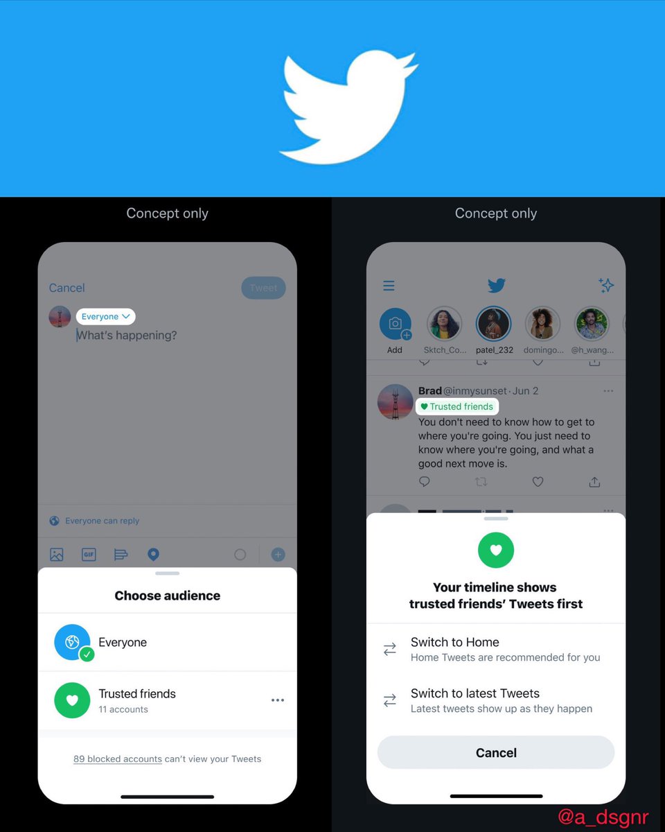 ทวิตเตอร์จะมีแบบทวิตแบบclose friend แล้วววว