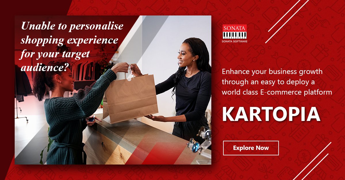 Sonata_Software's tweet photo. Create a personalized experience for your customers based on their shopping preferences. Explore #Kartopia, Sonata’s flexible #Ecommerce #platform that leverages the power of data to extract insights to drive business growth-https://t.co/V183VcOFQS https://t.co/zaiRgOgFE7