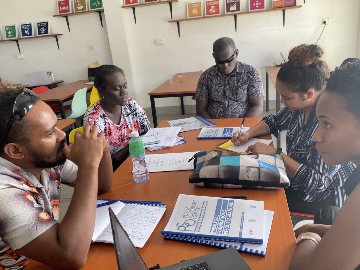 RashmiChaChary's tweet photo. Congrats 2 the newest #paralegals who finished their induction training 2 support the #LegalAid mandate of the 🇸🇧 Public Solicitor’s Office. 

They join 12 other paralegals, all recent #law graduates w/passion 4 enhancing #legalempowerment &amp; #A2J across the Hapi Isles. 

#SDG16 https://t.co/KLl0VyBdFV