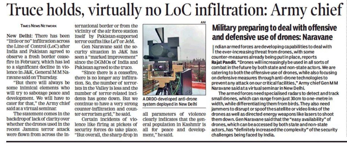 dit_india2020's tweet photo. Modern Problems require Modern Solutions

Military preparing on defensive measures through ANTI-DRONE Technologies : Army Chief Gen. M M Naravane.

#drone #droneban #Jammu #kashmir #dronepilots #drones #india #aviation #dit
#jammudroneattack #nationalsecurity #defence #security https://t.co/2hkZ0V90bX