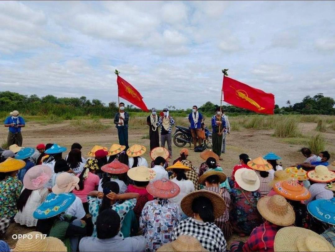The 114th day of the protest was marked by a powerful anti-military coalition strike by the people of Salingyi and Yinmarpin. #July2Coup #WhatsHappeningInMyanmar