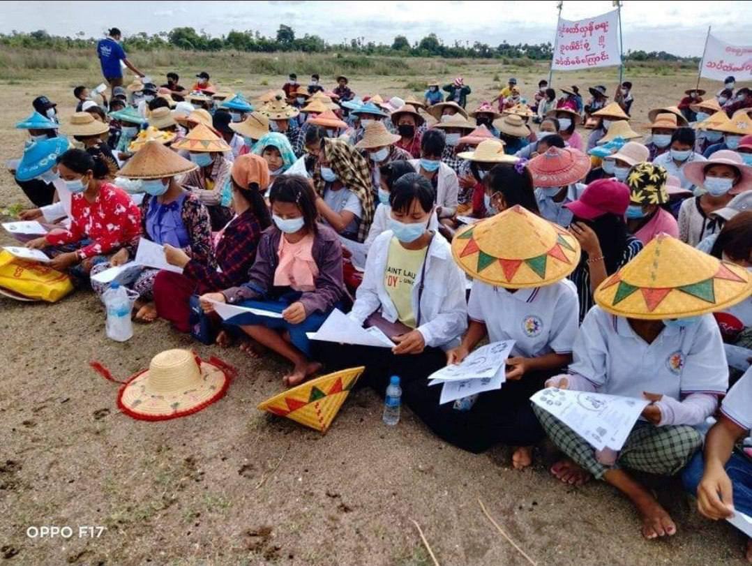 William98978's tweet photo. The 114th day of the protest was marked by a powerful anti-military coalition strike by the people of Salingyi and Yinmarpin. #July2Coup #WhatsHappeningInMyanmar https://t.co/KjNx0BmlcN