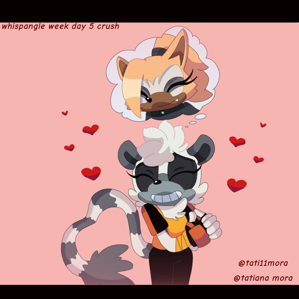 Tati11M's tweet image. Whispangle week day 5 crush
#WhispangleWeek #WhispangleWeek2021 #Whispangle
#whisperthewolf #tanglethelemur