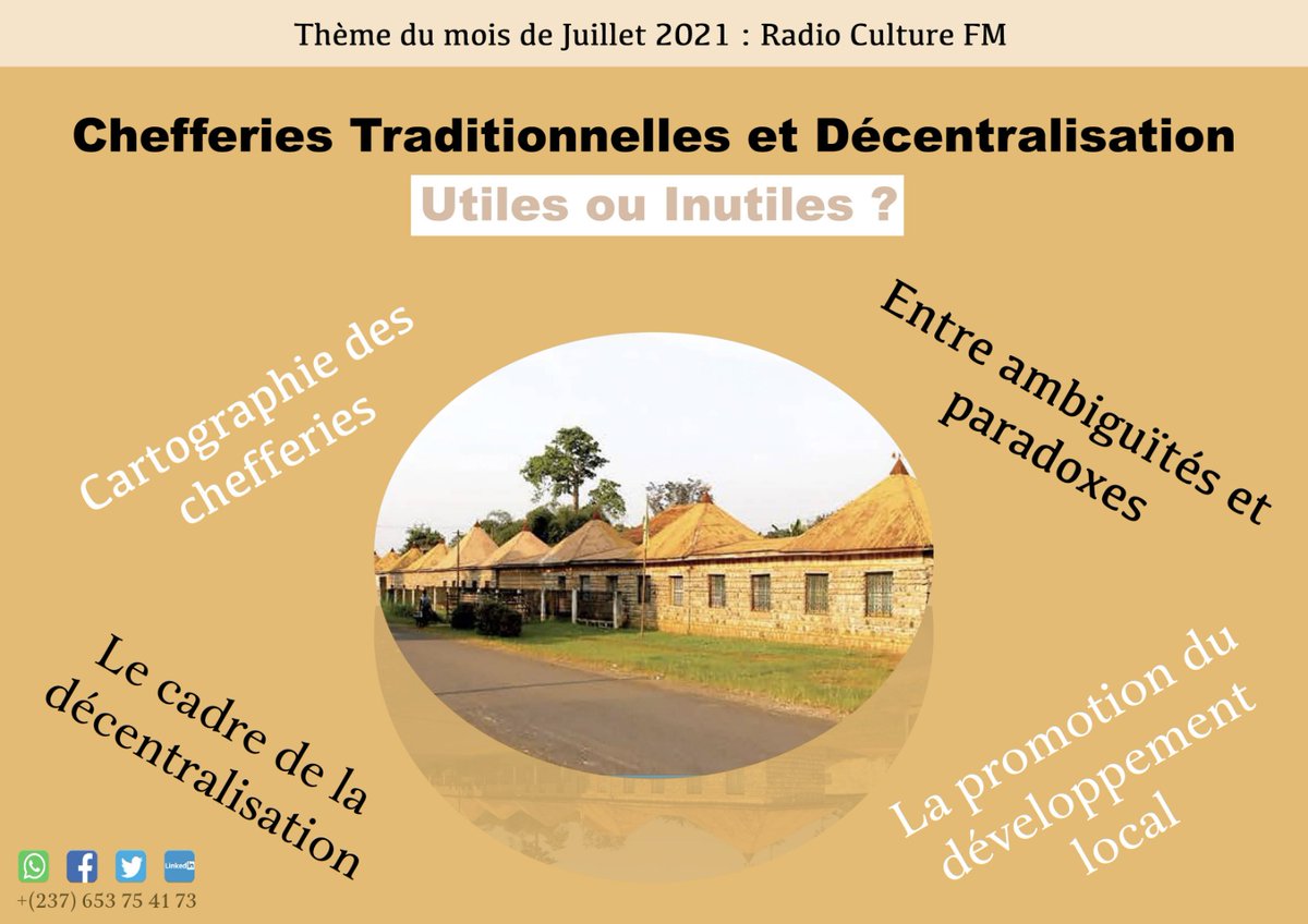 RadioCultureFm's tweet photo. #Chefferies #tradition #KINGDOM  #Decentralization https://t.co/zjLBRFuzFz