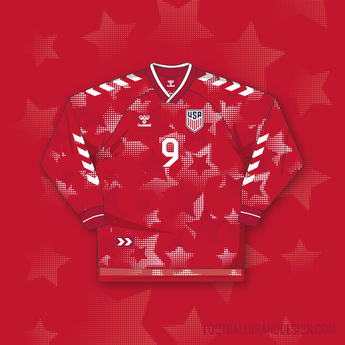 SvanteIvar's tweet image. Concept kits for @ussoccer and @hummel1923. 
Home, away, GK and training top. The font is SUPR Fly by @BMooreCreativ 👌
#kitdesign #sparkdesignacademy