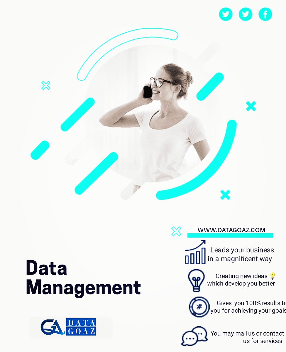 DataGoaz's tweet photo. Data management is big question for all??
We are here since 2014 to help you in big way from our services.
You may contact us:
Or log on to
https://t.co/GMXXB1wfOP
#webresearch #dataminning #emailmarketing #b2bmarketing #leadgeneration #BigData #virtualassistant https://t.co/vdDyjfyjxw