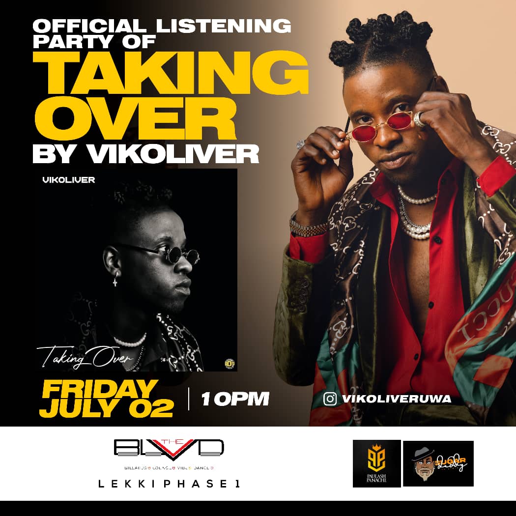 ParamodeConcept's tweet image. It&apos;s Friday Turnup something!!!

The Official Listening Party of #TAKINGOVEREP by @vikoliveruwa himself.

VIKOLIVER IS TAKING OVER!!!

Get Familiar!!!

Stream it backl.ink/147231353