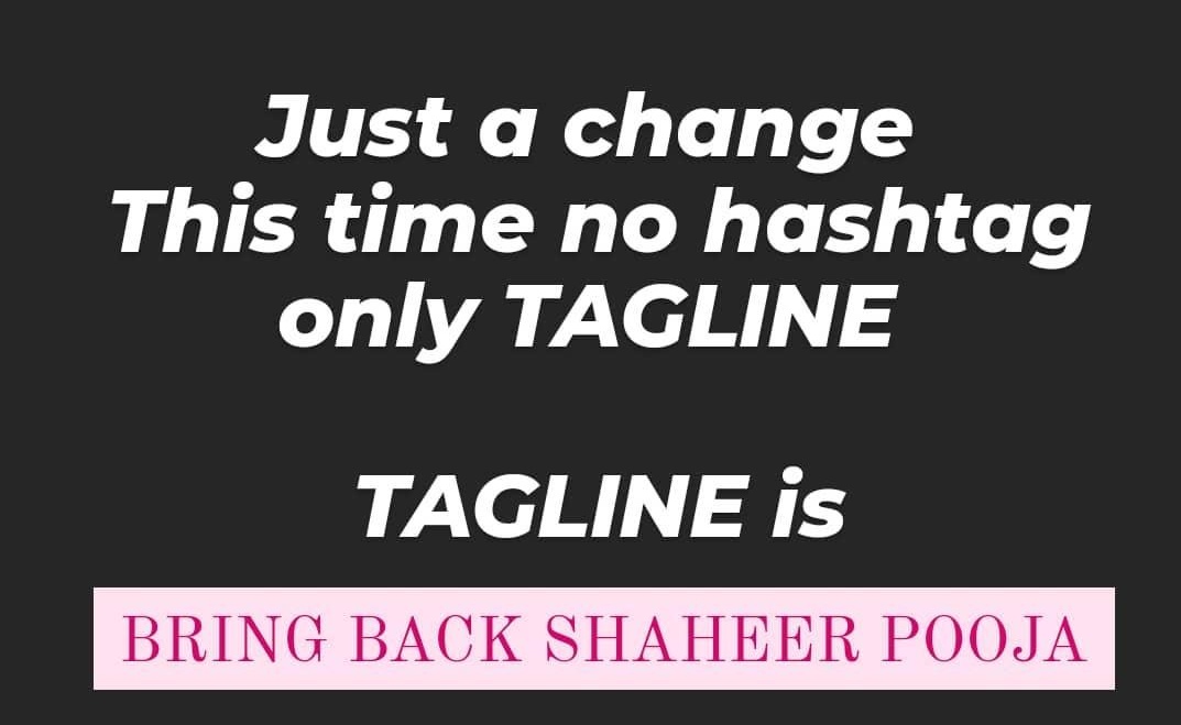 shaheerpoojaluv's tweet photo. TREND ACTIVITY ALERT💕♾
Date - 05/07/2021
Day - Monday
Time - 2p.m Onwards (IST)
Tagline - BRING BACK SHAHEER POOJA
#ShaheerSheikh #PoojaSharma #ShaPoo #BringBackShaPoo #ArDi #Mahabharat https://t.co/S53AEXrXJk