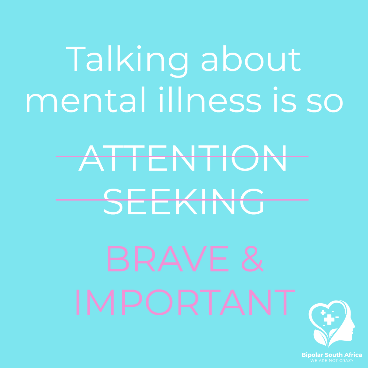 bipolarsa1's tweet photo. Talking about mental illness is brave &amp; important, don't let anyone tell you otherwise! And if you are afraid to talk, do it anonymously. Share your story, anonymously, here: https://t.co/yaz3kc0lAh

#bipolar #bipolarsa #bipolarsouthafrica #mentalillness #bipolarawarness https://t.co/8as29OXGQF