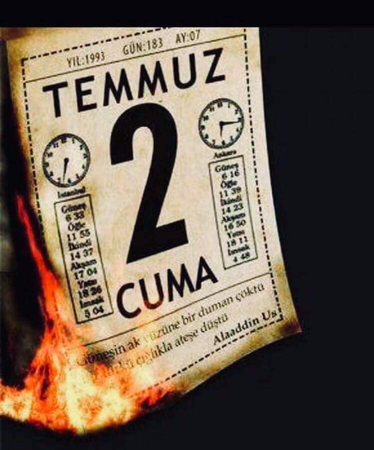 Her 2 Temmuz olunca yanar yüreğimiz...

#1993SivasKatliamınıUnutma
#unutMADIMAKlımda
#2temmuz1993Sivas