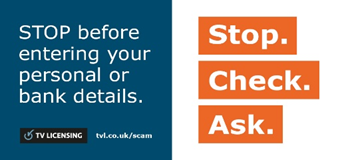 TVPCyber_Fraud's tweet photo. Reminder
Scammers will try to trick you into giving them your personal or bank details.
Watch out for letters, emails, texts or phone calls that promise you money or a refund.
https://t.co/2WLHh0zF1S
#TVLicensing #ScamSmart #StopCheckAsk #scam https://t.co/QDDb3bW8OD