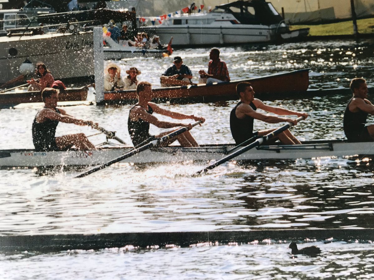 jontyw22's tweet photo. So 25 years ago today we did our first race @HenleyRegatta in the #stewards - list stroke to the birth of his son, gained a sub.. and it still all worked out 😁😎💪#henleyroyalregatta #25thanniversary #stillrowing https://t.co/suXpunjDsD