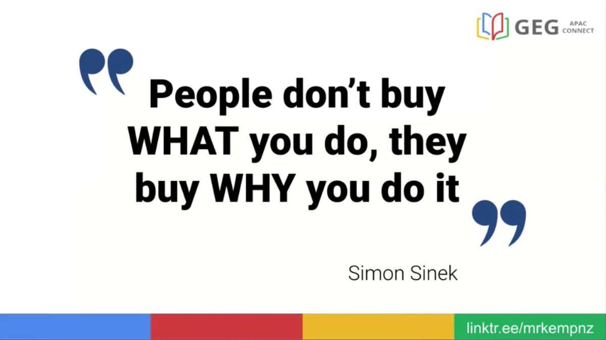 Yes, Yes, Yes! So true. Always know your WHY before you begin. 💯 Thanks for the reminder @mrkempnz #GEGAPAC #edtech