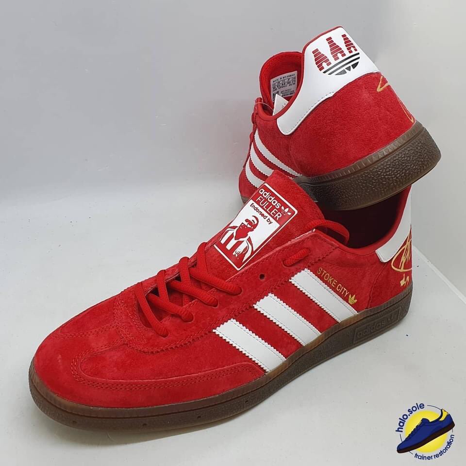 ⚽️ 1/20 Stoke Spezials! ⚽️ 

We're offering for the first time you the option to pick your favourite player to go on one of the tongues!

Take a look at the high quality production value! These are strictly 1/20 limited edition so message quick to secure your pair!

#StokeCity