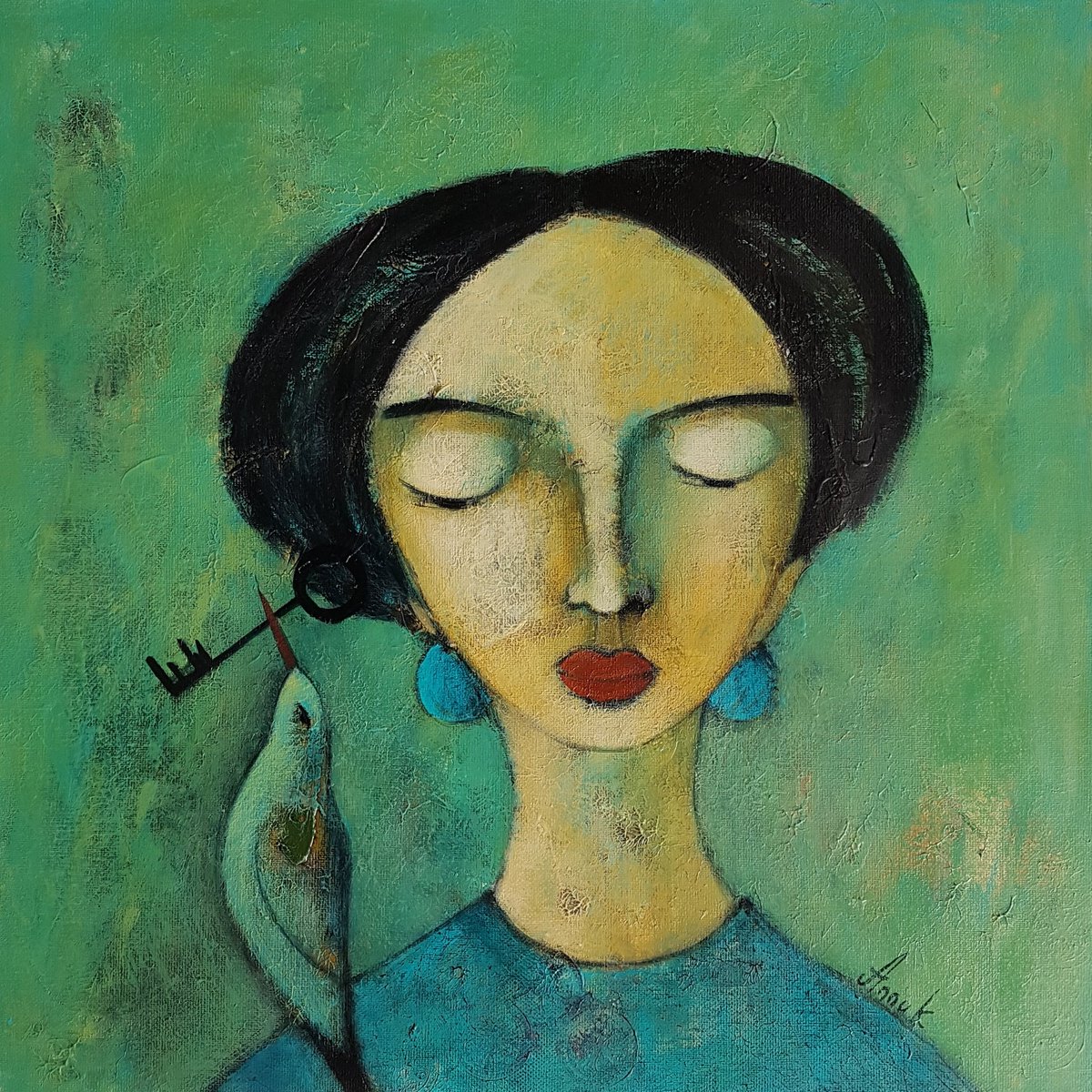 AnnukArt's tweet photo. The most important key, the key to ourself, is always with us. 
One thing is the problem, it is not always possible to notice it. 
Find your key and keep it tight. 

Acrylic, canvas, 50/50 cm.
Available.

#contemporaryart #modernart #artcollector #art #painting https://t.co/aqGMtMKYyN