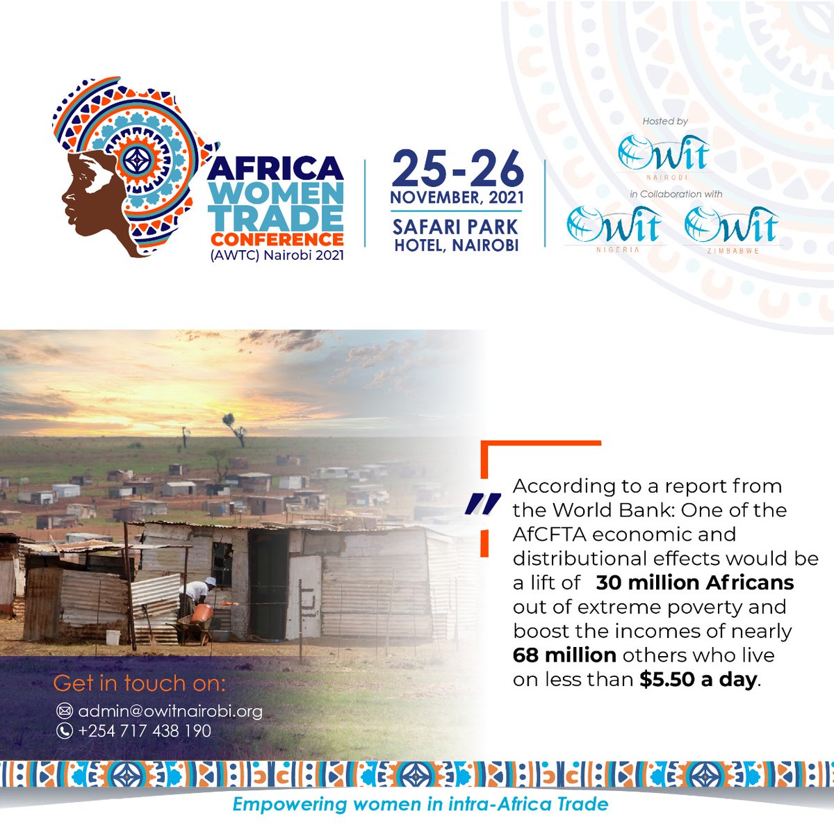 OwitKenya's tweet photo. The AfcFTA has the potential to increase employment opportunities and incomes, helping to expand opportunities for all Africans. The AfCFTA is expected to lift around 68 million people out of moderate poverty and make African countries more competitive
#AWFT #AfCFTA #women https://t.co/DutPZvbYns
