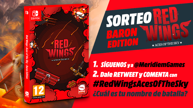 MediaMarktGames's tweet photo. 🛩️🔥 SORTEAMOS BARON EDITION de Red Wings Aces of he Sky para #Switch ‼️

1⃣ Síguenos y sigue a @MeridiemGames
2⃣ Dale RT y comenta con #RedWingsAcesOfTheSky ¿Cuál es tu nombre de batalla?😎

💥A más comentarios, más opciones de ganar💥
⏱️Hasta 04/07🍀 https://t.co/YWcfDNJ5lX