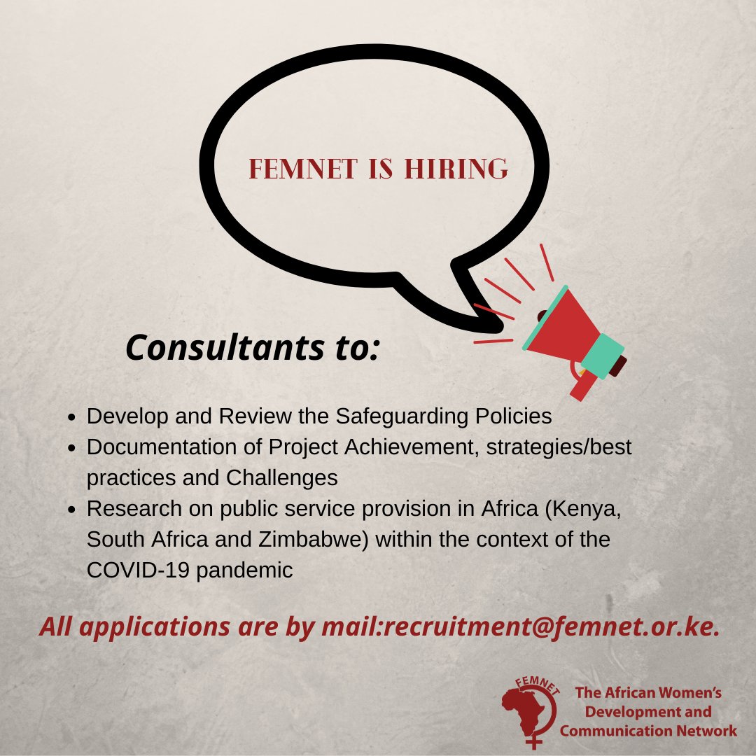 FemnetProg's tweet photo. We are hiring Consultants!
Click here to apply: https://t.co/pvId4mQp7v https://t.co/TNMs29isaU
