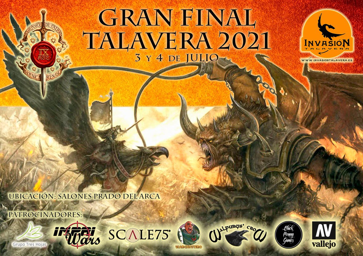 Este fin de semana estaremos en los salones @pradodelarcaeventos con la gran final de Novena Era. Suerte a todos los participantes!!
<a href="/scale75/">제로진</a> <a href="/impriwars/">impriwars</a> @warchustero <a href="/walpurgiscrow/">Ellindyl Jordan</a> #blackpennygames <a href="/vallejocolors/">Acrylicos Vallejo</a>