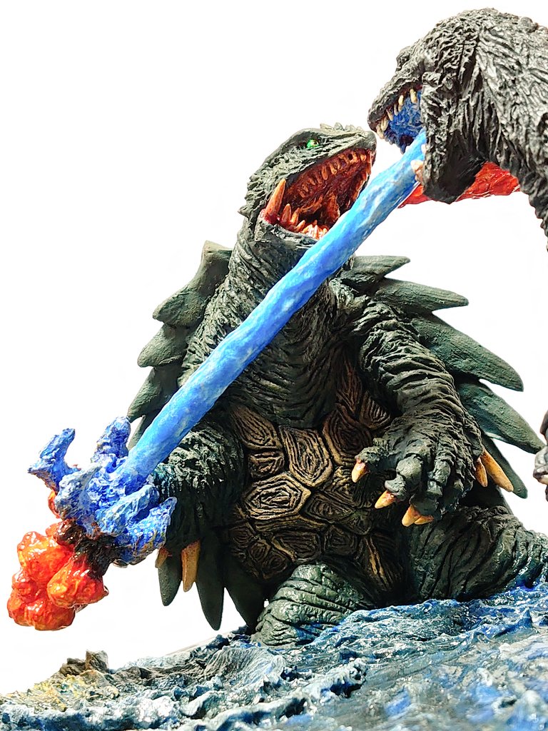 G3ガメラ 既存のゴジラとガメラで戦わせるなら 能力のバランスや話的に近いものが E Cザワーのイラスト