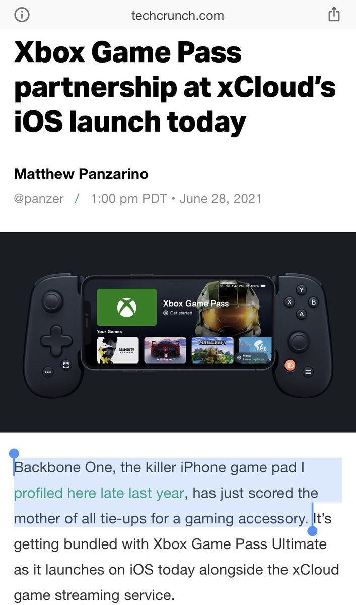 Hit iPhone controller Backbone One scores Xbox Game Pass partnership at  xCloud's iOS launch today