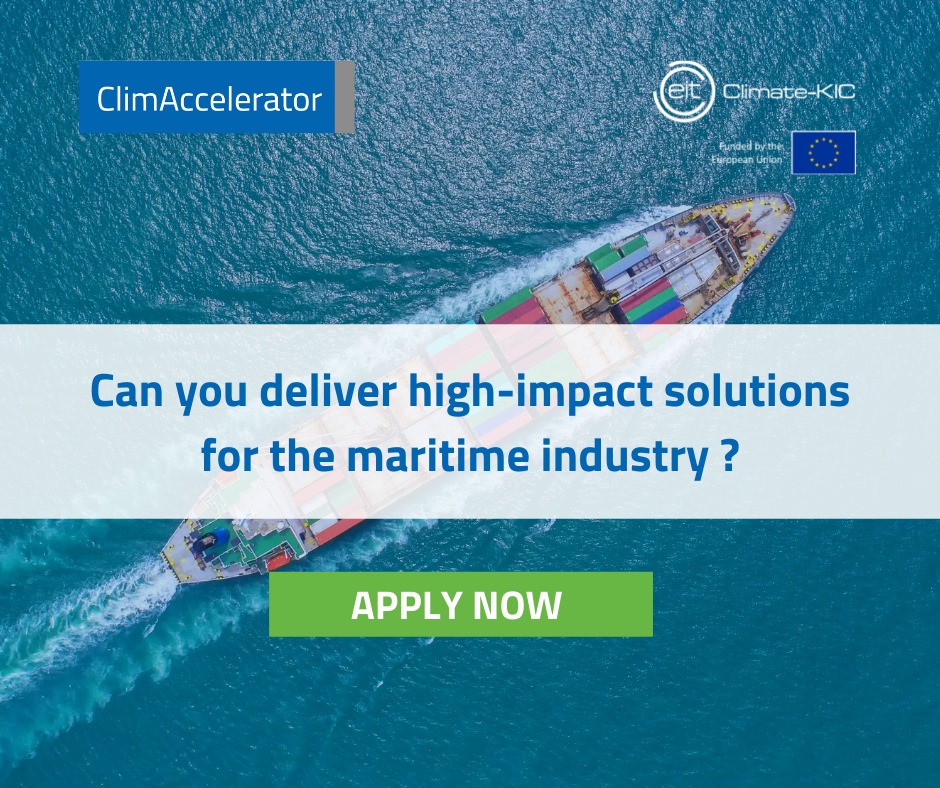 StartupEU_Networks (@se_networks) on Twitter photo Call for #startups in #maritime 🌊
EIT <a href="/ClimateKIC/">EIT Climate-KIC</a> backed Maritime #ClimAccelerator is welcoming startups w/ innovative solutions for the transition to sustainability of the maritime industry 🐟
Check it out and apply now 👉 maritime-accelerator.org Call for #startups in #maritime 🌊
EIT <a href="/ClimateKIC/">EIT Climate-KIC</a> backed Maritime #ClimAccelerator is welcoming startups w/ innovative solutions for the transition to sustainability of the maritime industry 🐟
Check it out and apply now 👉 maritime-accelerator.org