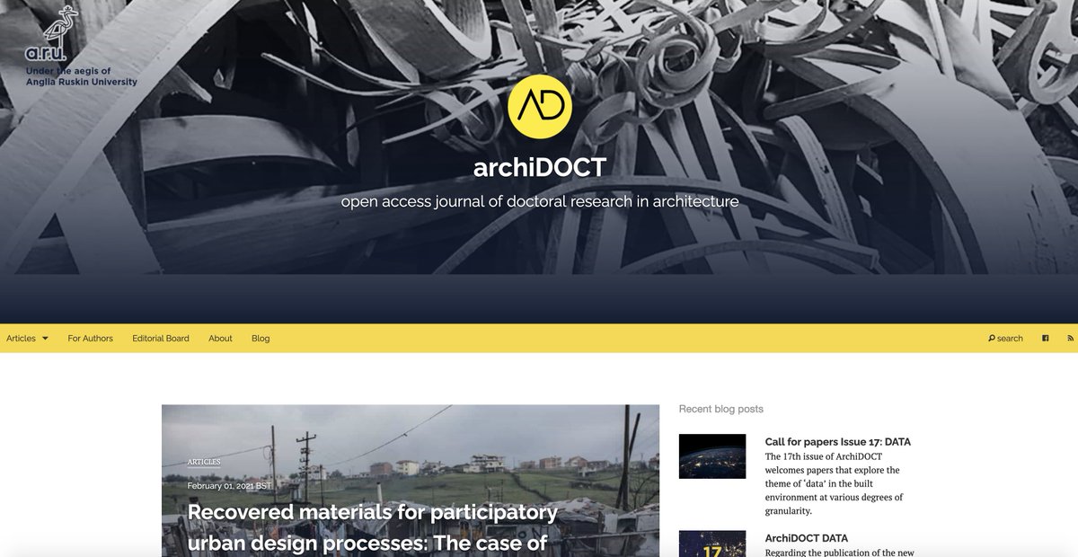 ArchiDoct's tweet photo. The forthcoming ArchiDOCT will be migrating to and operating on the Scholastica platform, a step ahead towards enhancing further its status and impact.

The ArchiDOCT Editorial Board
Visit new web: https://t.co/jerE9l5guf

Under aegis of Anglia Ruskin University https://t.co/GXjTlKgy6s